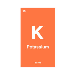 potassium periodic vector isolated on transparent background