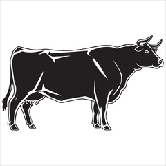 Fototapeta premium Standing Cow Silhouette