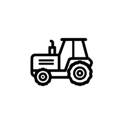 Naklejka premium Agriculture vehicle moves icon rural background outline