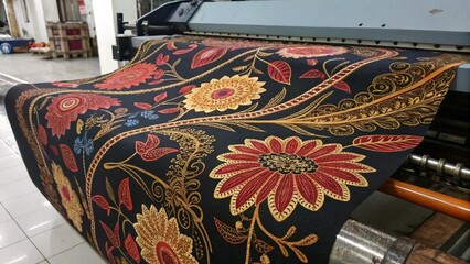 Close Up of Batik Textile with Bright Graffiti Inspired Urban Pattern Detail