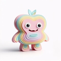 Adorable Pastel Layered Papercraft Character Design