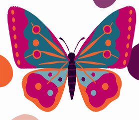 Vibrant Colorful Butterfly Illustration Graphic Design