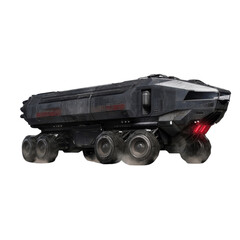 Obraz premium Futuristic Armored Transport Vehicle - Sci-Fi Military Cargo Truck