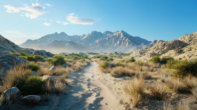 Desert landscape with path