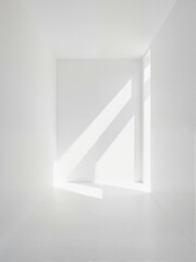 A large white room with light coming through.