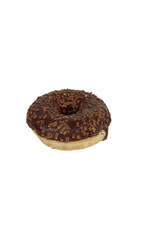 png . Chocolate donuts on a white background. Sweet and appetizing, perfect for bakery ads or dessert-themed visuals.