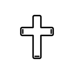 Obraz premium Isolated cross conveys faith symbol on white background outline