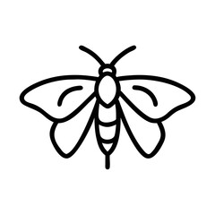 Moth Outline Icon Vector – Minimal Line Art Insect Design