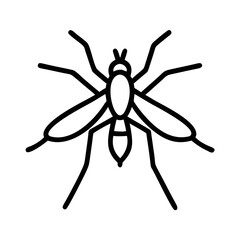 Mosquito Line Icon – Thin Vector Outline of Flying Insect