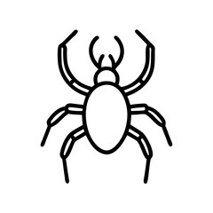 Spider Line Icon – Minimal Insect Outline for Web and Nature Concepts