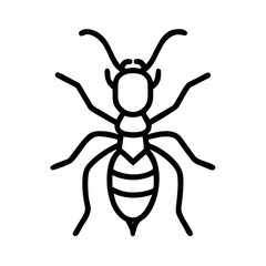 Ant Line Icon – Insect Outline Symbol for Nature, Pest, and Biology Concepts