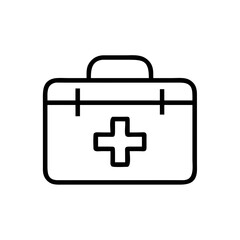 First Aid Kit Line Icon – Medical Emergency Outline Vector Illustration