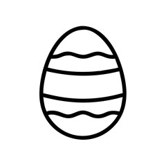 Easter Egg Line Icon – Decorative Holiday Outline Vector Illustration