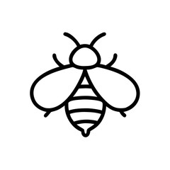 Simple Bee Icon Outline – Minimalist Insect Line Art for Logos & Designs