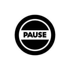 Pause icon requests halt action simple white background pause symbol