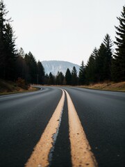 A long road with trees on either side.