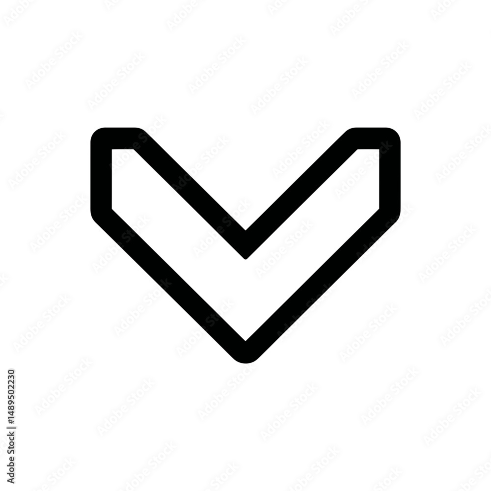 Poster bold down arrow directs attention onscreen minimalistic style isolated design