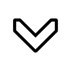 Bold down arrow directs attention onscreen minimalistic style isolated design