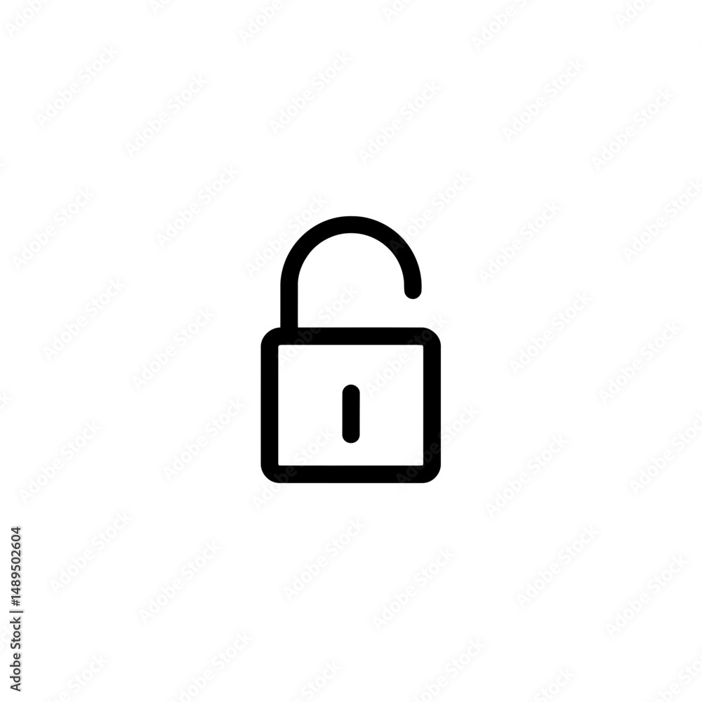 Poster unlocked padlock displays security open in white setting