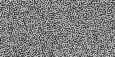 Diffusion reaction seamless vector pattern. Natural seamless line pattern. Linear design with biological shapes. Reaction-diffusion or truing pattern formation. abstract truing organic wallpaper.	