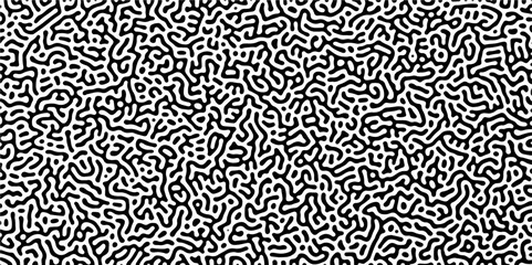 Diffusion reaction seamless vector pattern. Natural seamless line pattern. Linear design with biological shapes. Reaction-diffusion or truing pattern formation. abstract truing organic wallpaper.	