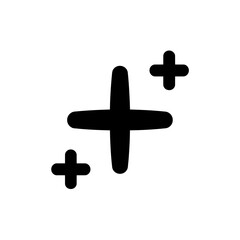 Obraz premium Black pluses expand against white minimal design background