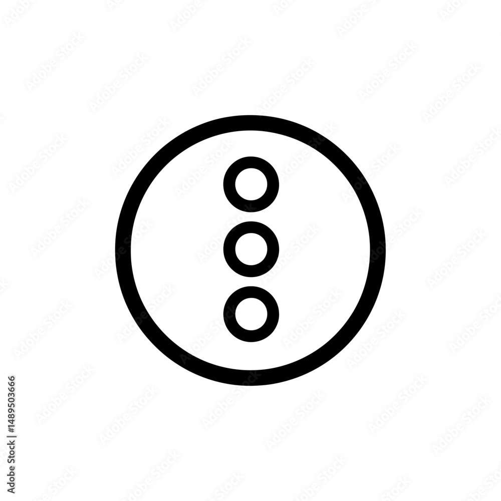Poster circular icon displays vertical dots centered on white background detail