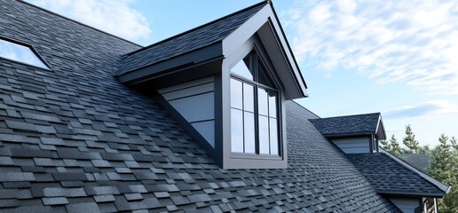 Stunning Gray Shingle Roof with Dormer Window