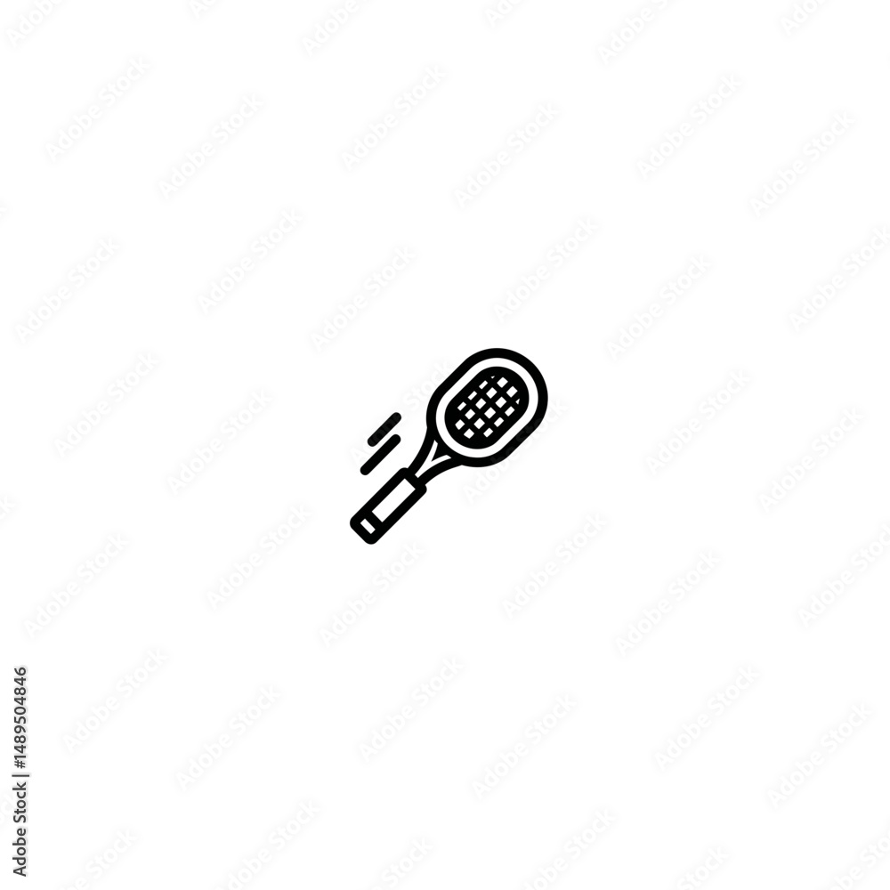 Poster black tennis racket moves in minimalist simple design