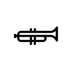 Naklejka premium Trumpet icon displays music instrument on white background graphic element