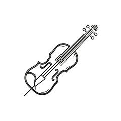 Violin outline presents instrument strings musical simple minimalist