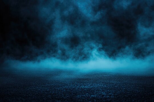 Dark, misty night scene