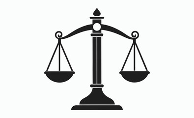 Digital Kitchen Scale Vector Silhouette, Balance scale silhouette, Justice scale icon, Weighing scale vector, Law scale graphic