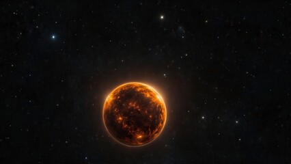 Obraz premium Glowing Orb in Space: A Celestial Sight for the Month