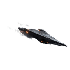 Futuristic Spaceship in Warp Speed, Leaving a Trail of Smoke