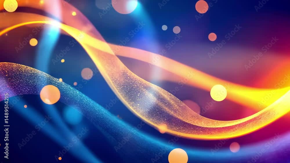 Poster colorful abstract background with wavy lines and shimmering lights creating a vibrant atmosphere, ab