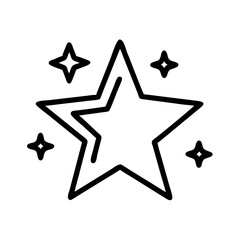 Obraz premium Abstract star icon with shining stars in minimalist design 
