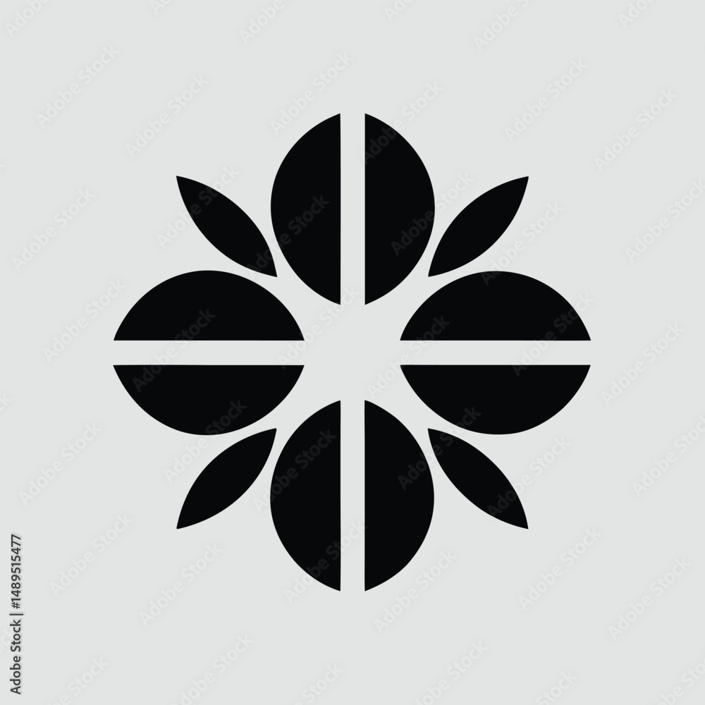 Poster geometric abstract floral design element with transparent background