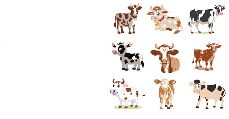 Group cow vector design