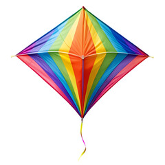 Rainbow Diamond Kite Colorful Flying Outdoor Toy isolated on transparent background