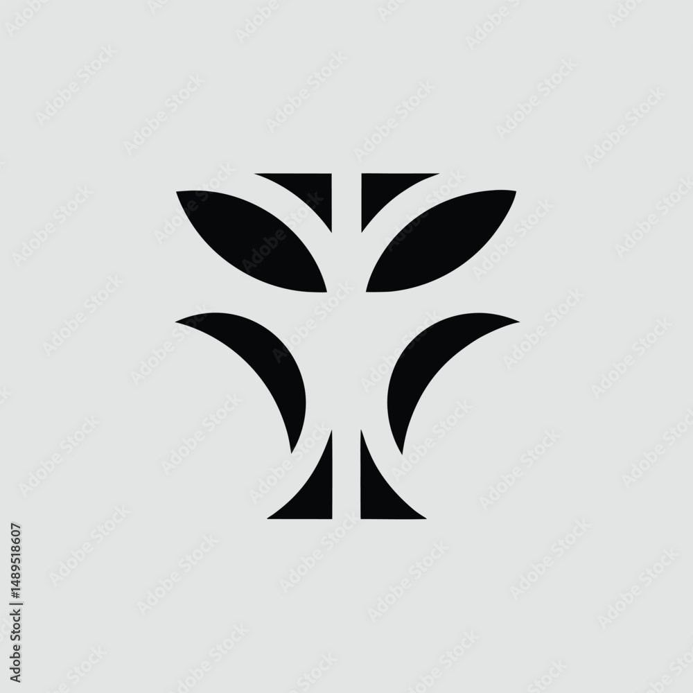 Poster abstract leaf logo with transparency for versatile design applications