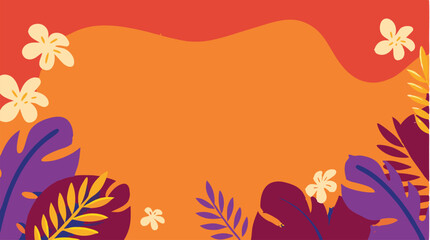 Tropical Summer Background: Orange & Purple Leaves