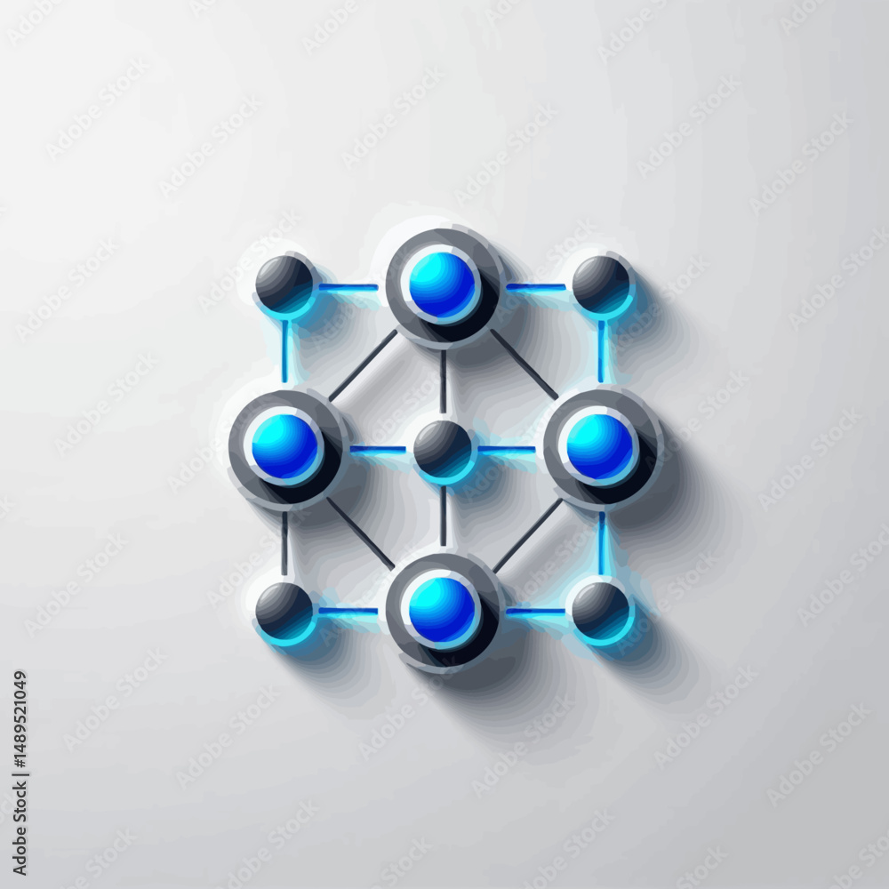 Poster neon node web technological interconnectivity