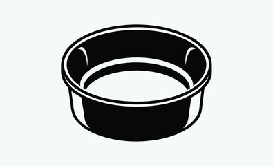 Cake pan silhouette, Baking pan icon, Round cake mold, Cake Pan Black Vector Silhouette Illustration 