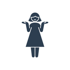 Confused Shrugging Woman Icon