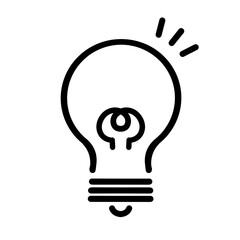 シンプルな電球のシルエットアイコン