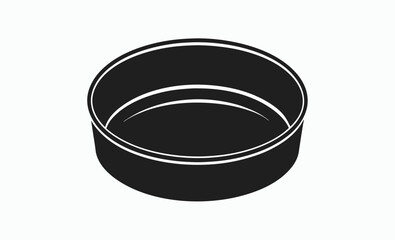 Cake pan silhouette, Baking pan icon, Round cake mold, Cake Pan Black Vector Silhouette Illustration 