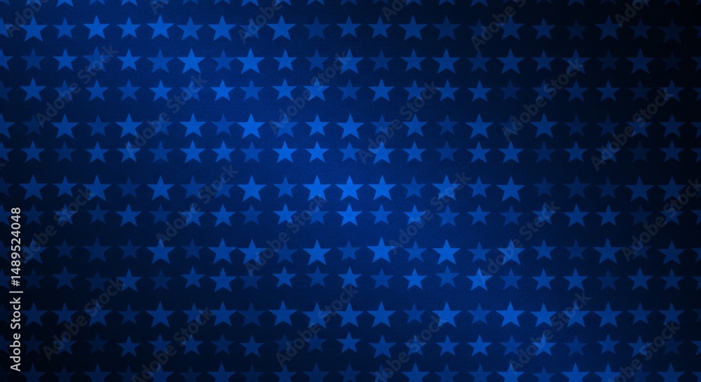 Poster array of blue stars evenly spaced in a dynamic gradient background illustration