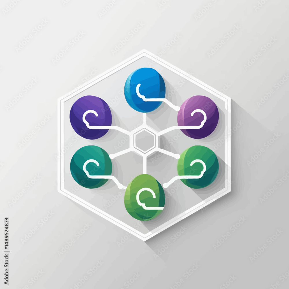 Poster chromatic nexus: gradient spheres in hexagonal weave