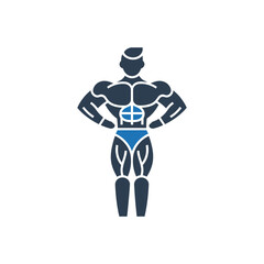 Muscular Bodybuilder Fitness Icon